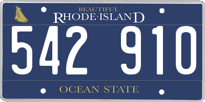 RI license plate 542910