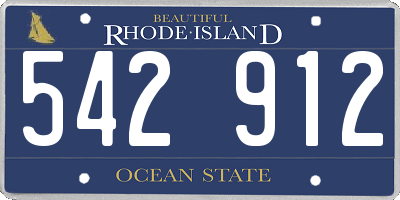RI license plate 542912