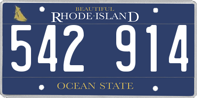 RI license plate 542914