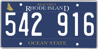 RI license plate 542916