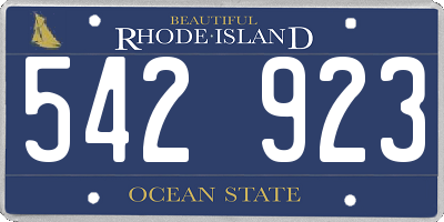 RI license plate 542923