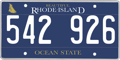 RI license plate 542926