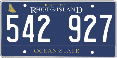 RI license plate 542927