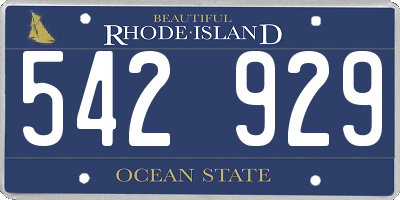 RI license plate 542929