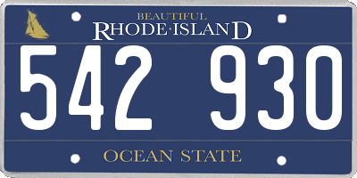 RI license plate 542930