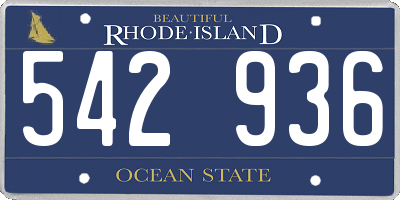 RI license plate 542936