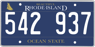 RI license plate 542937