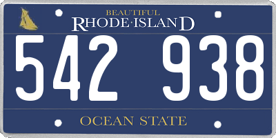 RI license plate 542938