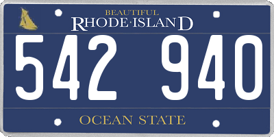 RI license plate 542940