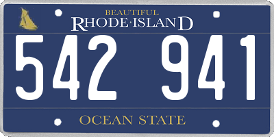 RI license plate 542941