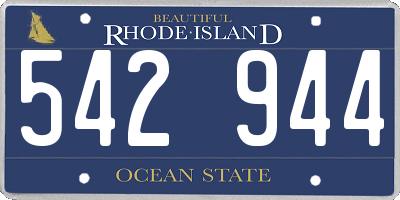 RI license plate 542944