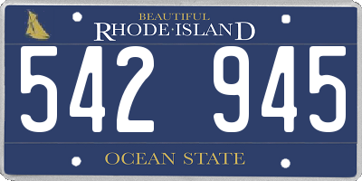 RI license plate 542945
