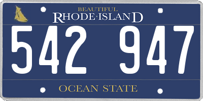 RI license plate 542947
