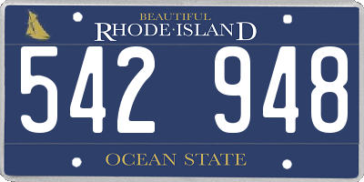 RI license plate 542948