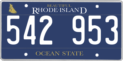 RI license plate 542953