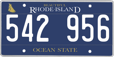 RI license plate 542956