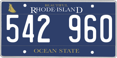 RI license plate 542960