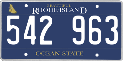 RI license plate 542963