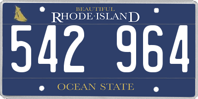 RI license plate 542964