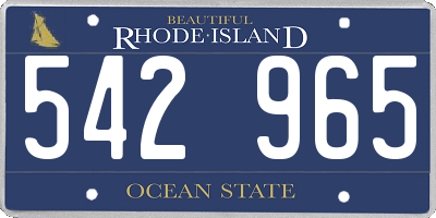 RI license plate 542965