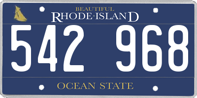 RI license plate 542968