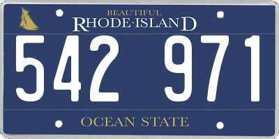 RI license plate 542971