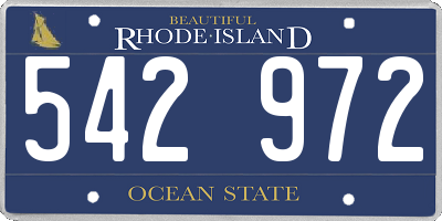 RI license plate 542972