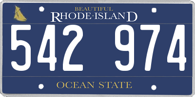 RI license plate 542974