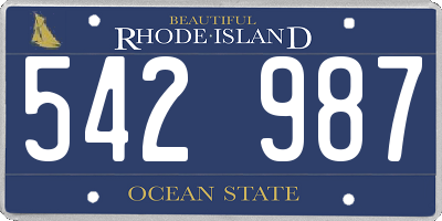 RI license plate 542987