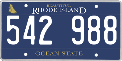 RI license plate 542988