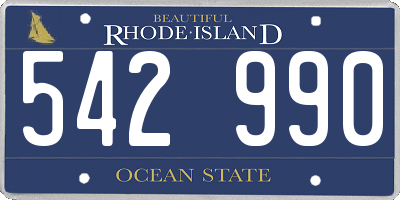 RI license plate 542990