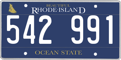 RI license plate 542991