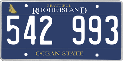 RI license plate 542993