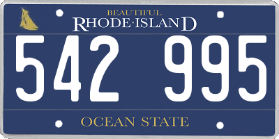 RI license plate 542995