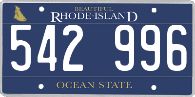 RI license plate 542996