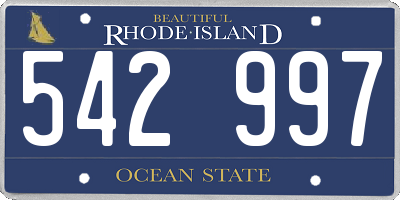 RI license plate 542997