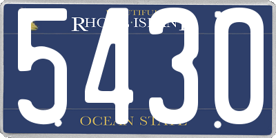 RI license plate 5430