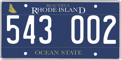 RI license plate 543002