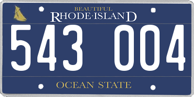 RI license plate 543004