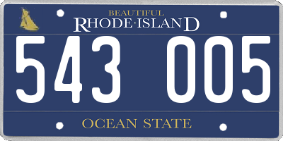 RI license plate 543005