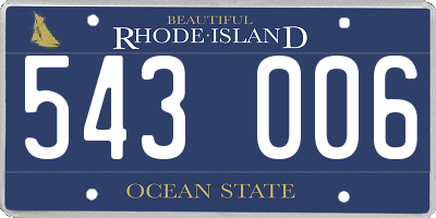 RI license plate 543006