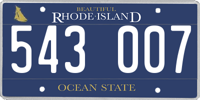 RI license plate 543007