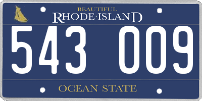 RI license plate 543009