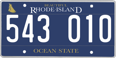 RI license plate 543010
