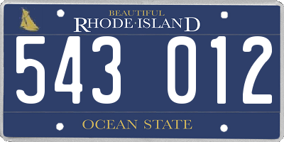 RI license plate 543012