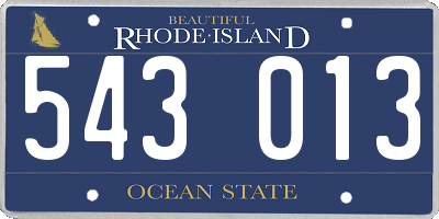 RI license plate 543013