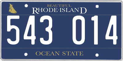 RI license plate 543014