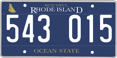 RI license plate 543015