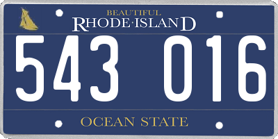 RI license plate 543016