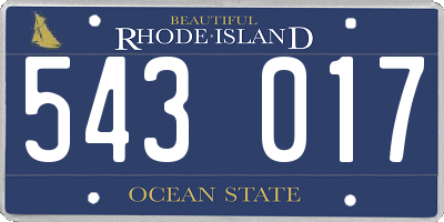 RI license plate 543017